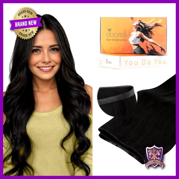 18 Inch Tape In Weft Hair Extensions 50g Human Hair Seamless Invisible main image 5